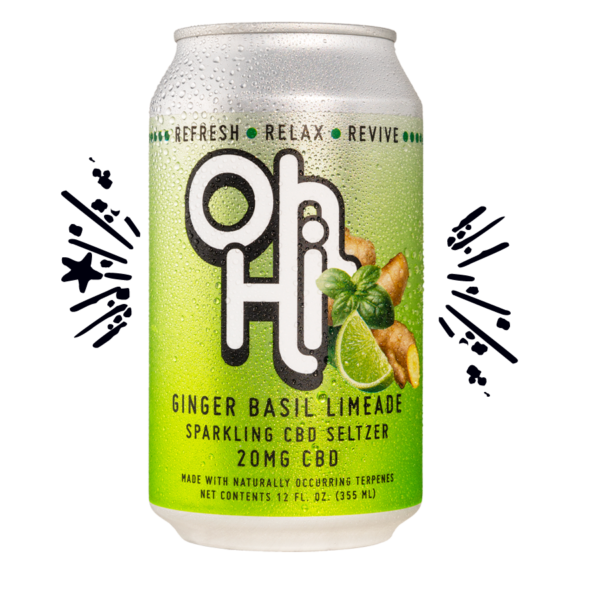 Oh Hi Ginger Basil Limeade CBD Sparkling Seltzer