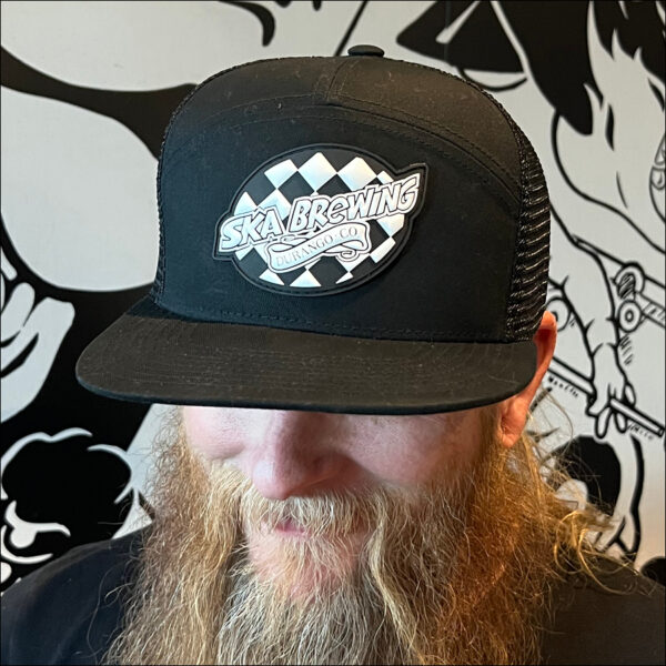 7 Panel Flatbill Trucker Cap PVC Logo